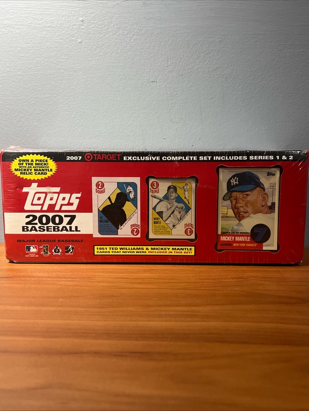 2007 Topps Target Factory Set W Mickey Mantle Relic, Ted Williams Red Back (661)